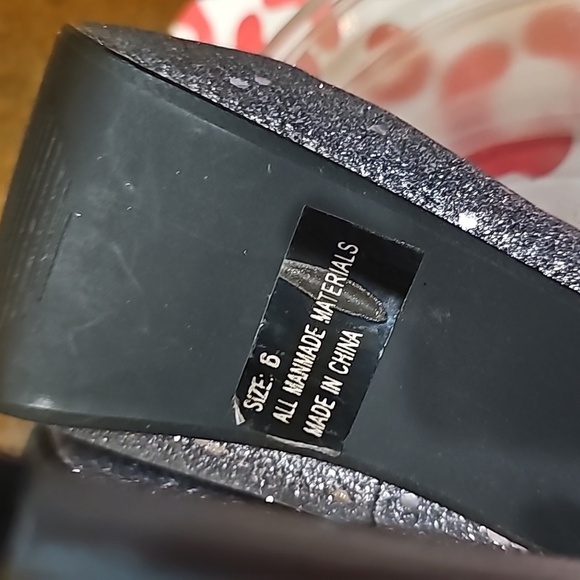 A Cupid Silver Sparkly Glitter High Heels size 6 - Picture 8 of 10